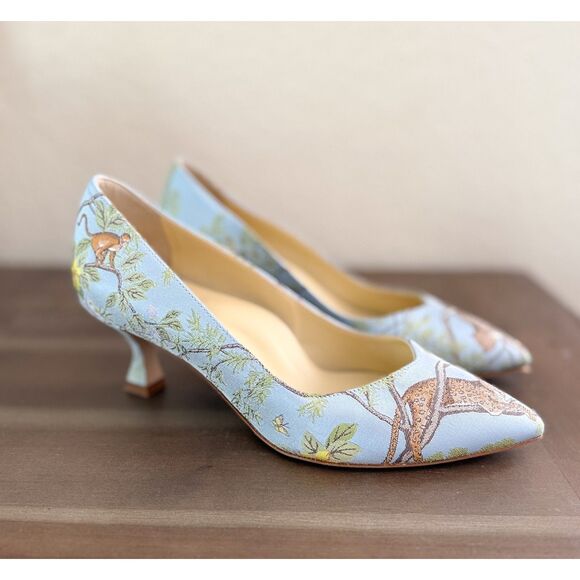 Sarah Flint Shoes - Sarah Flint x Gracie Perfect Blue Tropics Kitten Pump - size IT 37 (US 7)